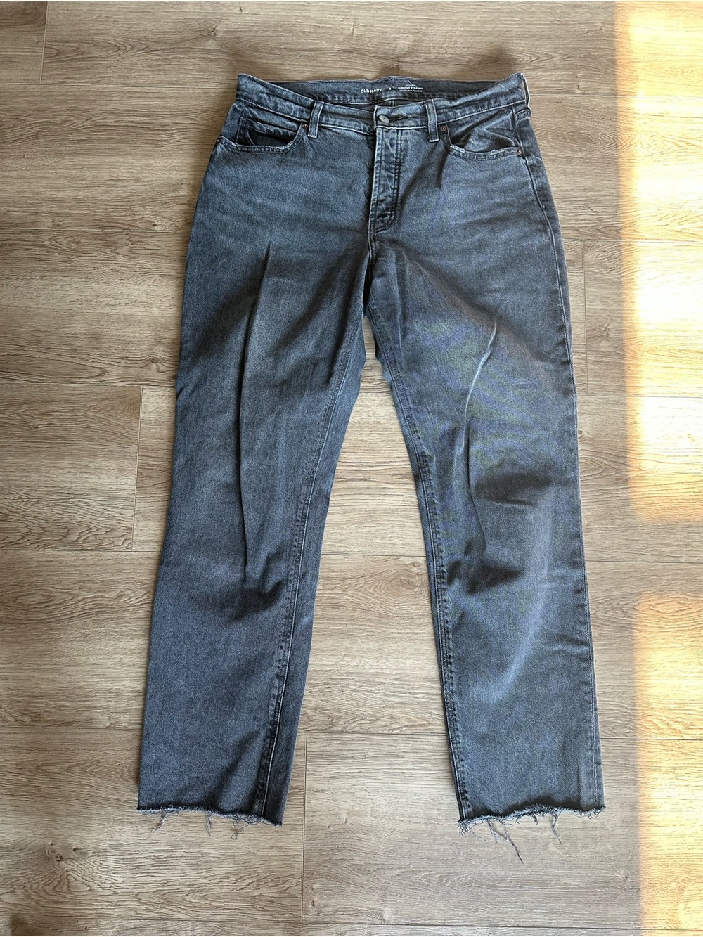 Old Navy Gray Washed Straight Leg Jeans